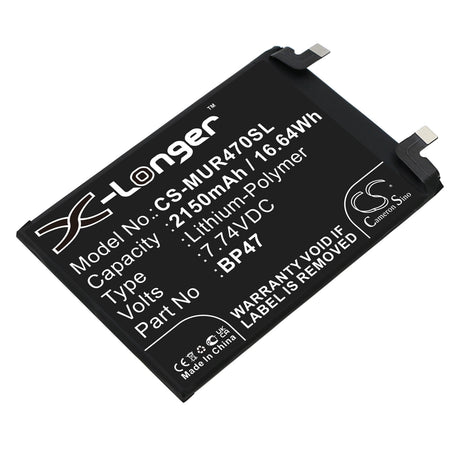 7.74V, Li-Polymer, 2150mAh, SmartPhone battery fits Redmi, Xiaomi, Bp47, 21091116uc, 21091116ug, 16.64Wh Mobile, SmartPhone Cameron Sino Technology Limited (Smartphone)