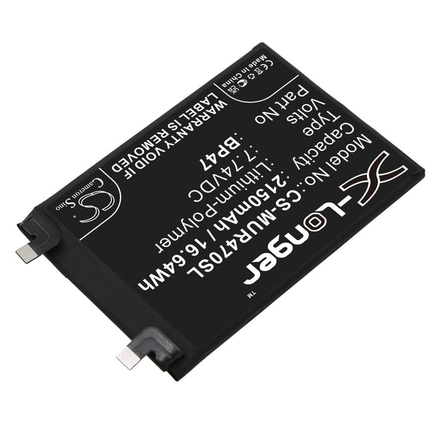 7.74V, Li-Polymer, 2150mAh, SmartPhone battery fits Redmi, Xiaomi, Bp47, 21091116uc, 21091116ug, 16.64Wh Mobile, SmartPhone Cameron Sino Technology Limited (Smartphone)