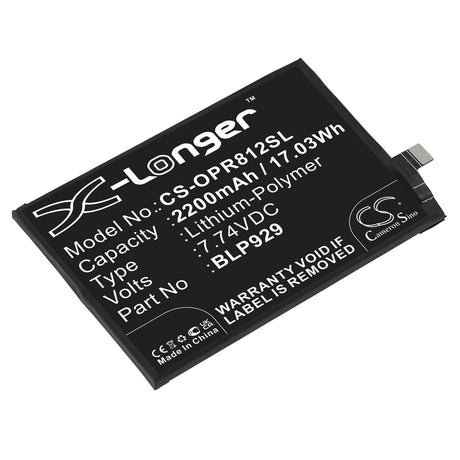 7.74V, Li-Polymer, 2200mAh, SmartPhone battery fits Oppo, Blp929, Pfzm10, Reno8 Pro+, 17.03Wh Mobile, SmartPhone Cameron Sino Technology Limited (Smartphone)