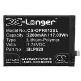 7.74V, Li-Polymer, 2200mAh, SmartPhone battery fits Oppo, Blp929, Pfzm10, Reno8 Pro+, 17.03Wh Mobile, SmartPhone Cameron Sino Technology Limited (Smartphone)