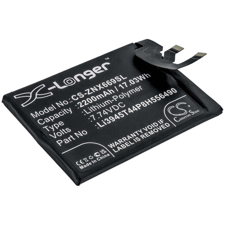 7.74V, Li-Polymer, 2200mAh, SmartPhone battery fits Zte, Li3945t44p8h556490, Nubia Red Magic 6 Pro, Nx669j-p, 17.03Wh Mobile, SmartPhone Cameron Sino Technology Limited (Smartphone)