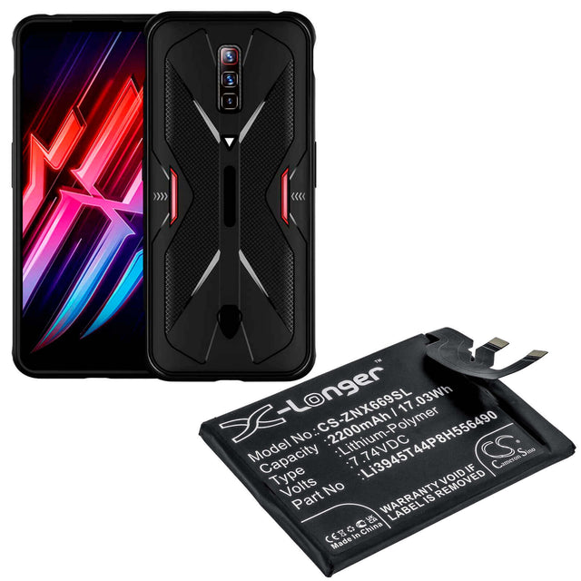 7.74V, Li-Polymer, 2200mAh, SmartPhone battery fits Zte, Li3945t44p8h556490, Nubia Red Magic 6 Pro, Nx669j-p, 17.03Wh Mobile, SmartPhone Cameron Sino Technology Limited (Smartphone)
