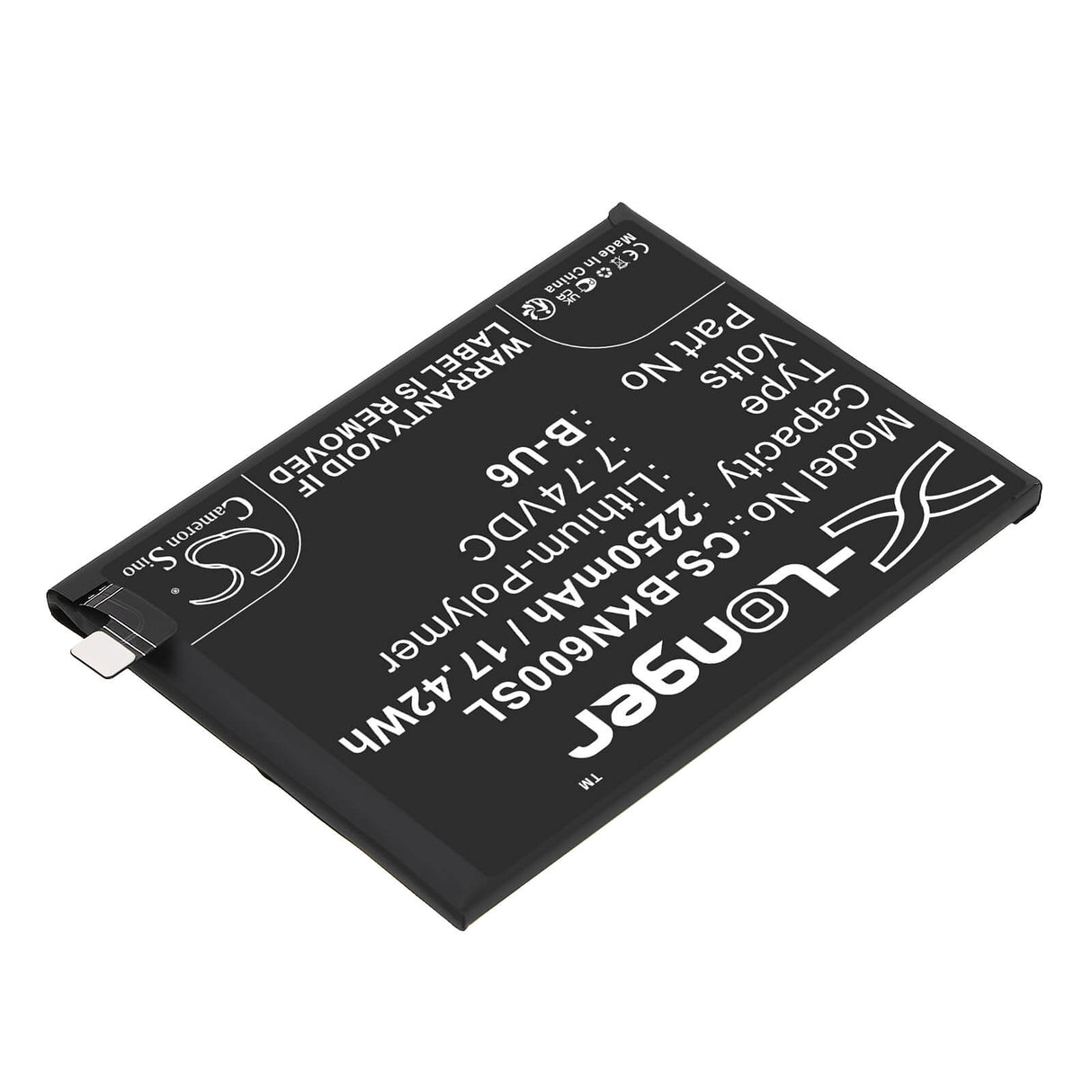 7.74V, Li-Polymer, 2250mAh, SmartPhone battery fits Vivo, B-u6, Iqoo Neo6 Se 5g, V2199a, 17.42Wh Mobile, SmartPhone Cameron Sino Technology Limited (Smartphone)