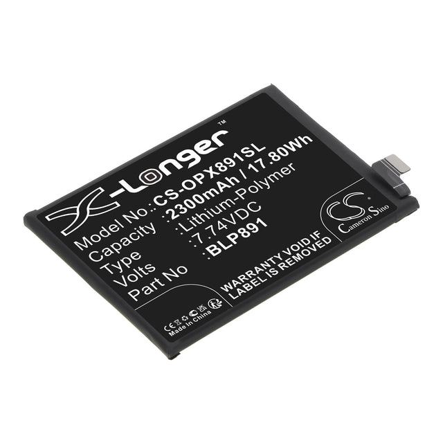 7.74V, Li-Polymer, 2300mAh, SmartPhone battery fits Oppo, Blp891, Find X5 5g, Pffm10, 17.8Wh Mobile, SmartPhone Cameron Sino Technology Limited (Smartphone)
