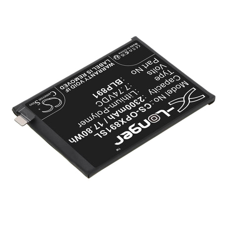 7.74V, Li-Polymer, 2300mAh, SmartPhone battery fits Oppo, Blp891, Find X5 5g, Pffm10, 17.8Wh Mobile, SmartPhone Cameron Sino Technology Limited (Smartphone)