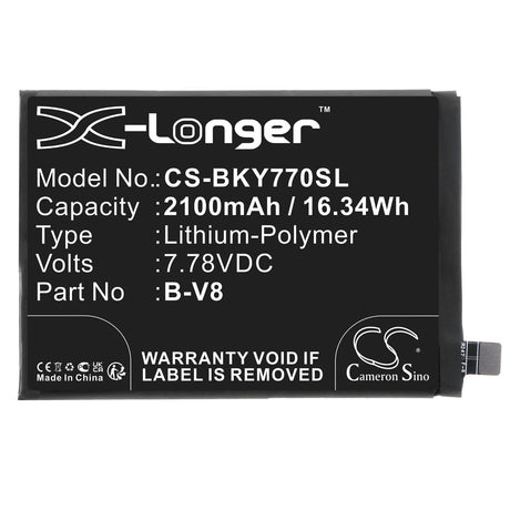 7.78V, Li-Polymer, 2100mAh, SmartPhone battery fits Vivo, B-v8, V2169, Y77, 16.34Wh Mobile, SmartPhone Cameron Sino Technology Limited (Smartphone)