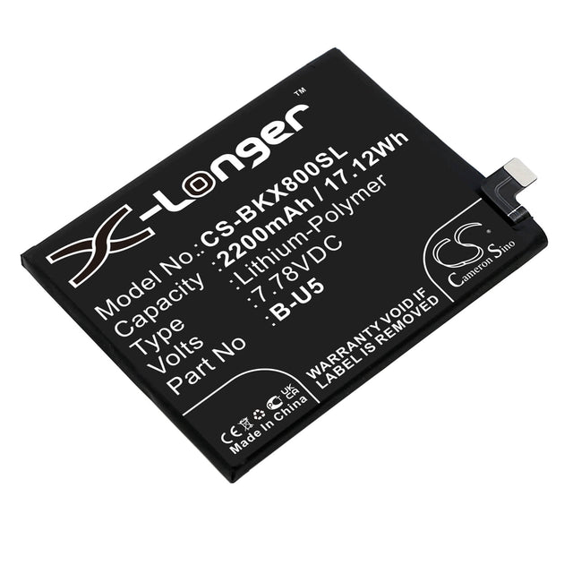 7.78V, Li-Polymer, 2200mAh, SmartPhone battery fits Vivo, B-u5, V2144, V2183a, 17.12Wh Mobile, SmartPhone Cameron Sino Technology Limited (Smartphone)