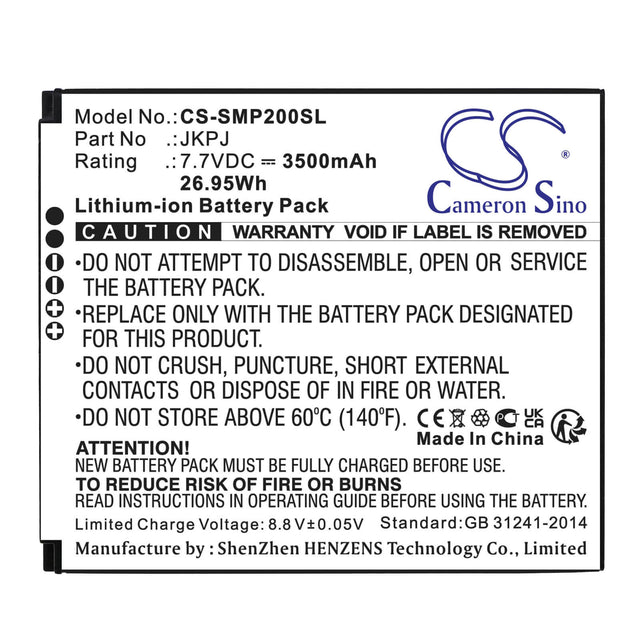7.7v, Li-ion, 3500mah, Barcode Scanner Battery Fits Sunmi, V2s, V2s Plus, 26.95wh Barcode Scanner Cameron Sino Technology Limited