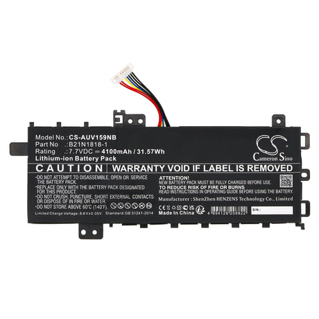 7.7V, Li-ion, 4100mAh, Notebook, Laptop battery fits Asus, Expertbook P1 P1510cja, Type 2 connector, 31.57Wh Notebook, Laptop Cameron Sino Technology Limited