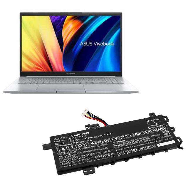 7.7V, Li-ion, 4100mAh, Notebook, Laptop battery fits Asus, Expertbook P1 P1510cja, Type 2 connector, 31.57Wh Notebook, Laptop Cameron Sino Technology Limited