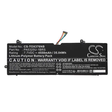 7.7V, Li-Polymer, 4550mAh, Notebook, Laptop battery fits Toshiba, Port G X30t-e-113, Portege X30, 35.04Wh Notebook, Laptop Cameron Sino Technology Limited