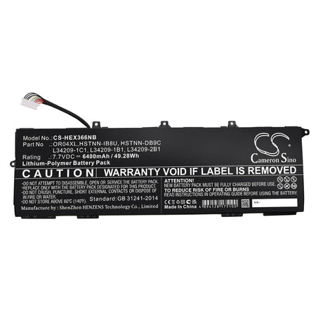 7.7v, Li-polymer, 6400mah, Battery Fits Hp, Elitebook X360 830 G6, 49.28wh Notebook, Laptop Cameron Sino Technology Limited   