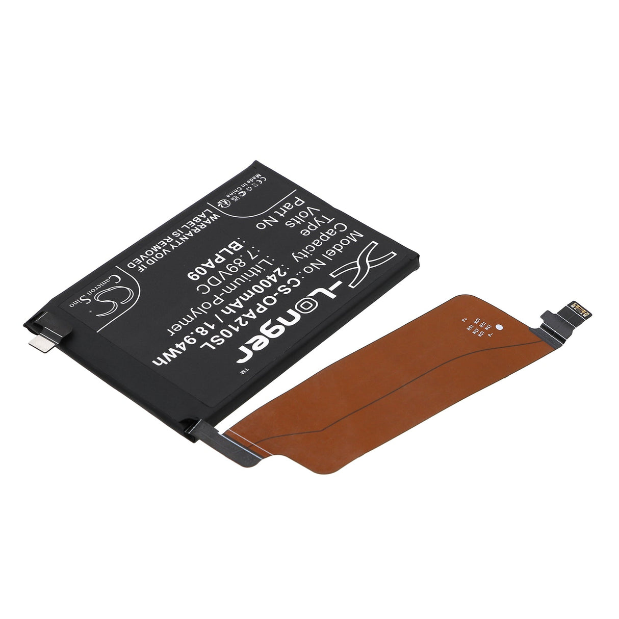 7.89V, Li-Polymer, 2400mAh, SmartPhone battery fits Oneplus, Blpa09, Ace 2 Pro, 18.94Wh Mobile, SmartPhone Cameron Sino Technology Limited (Smartphone)