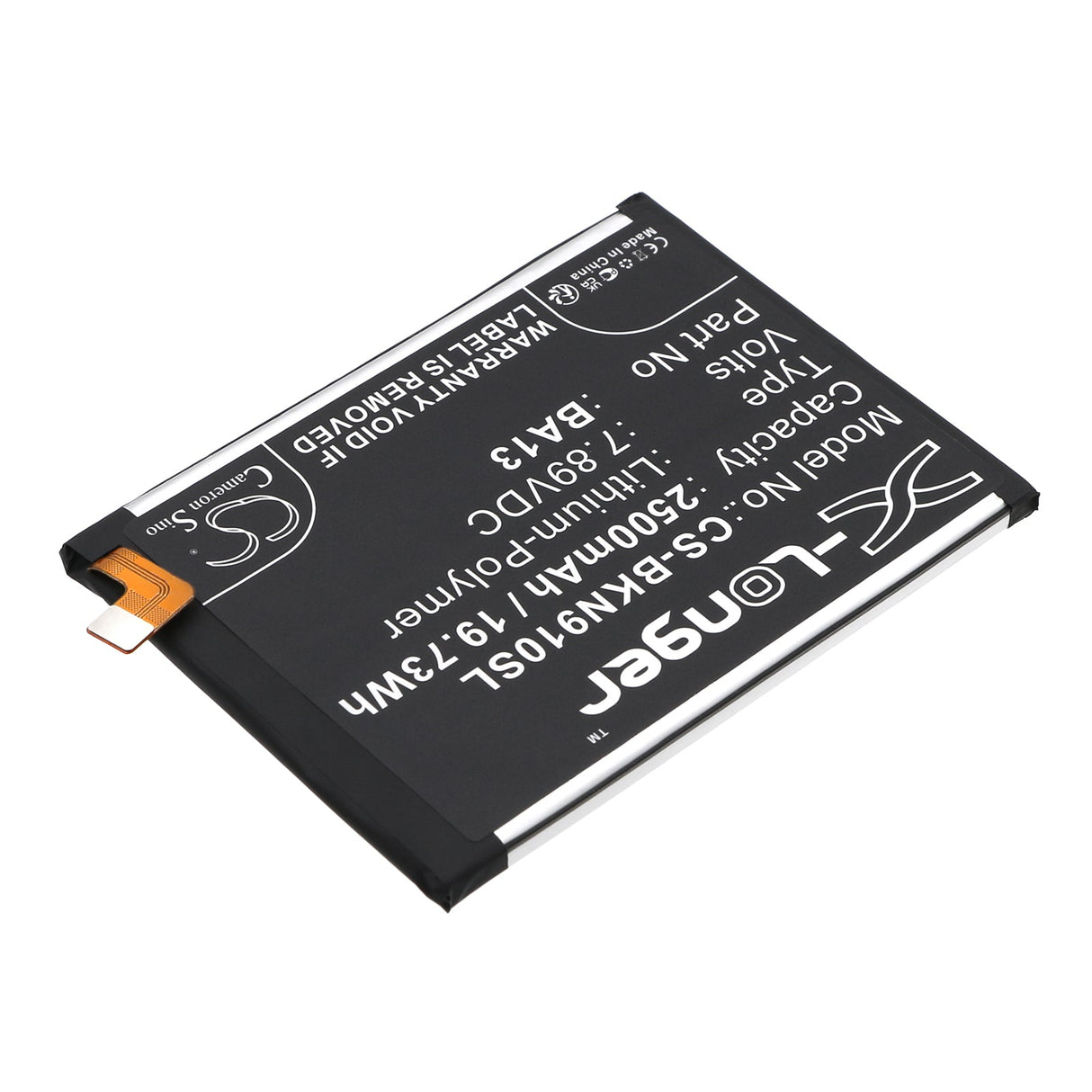 7.89V, Li-Polymer, 2500mAh, SmartPhone battery fits Vivo, Ba13, Iqoo Neo 9 Pro, 19.73Wh Mobile, SmartPhone Cameron Sino Technology Limited (Smartphone)