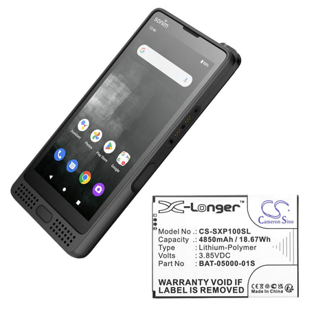3.85V, Li-Polymer, 4850mAh, SmartPhone battery fits Sonim, Bat-05000-01s, Xp10, Xp9900, 18.67Wh Mobile, SmartPhone Cameron Sino Technology Limited (Smartphone)