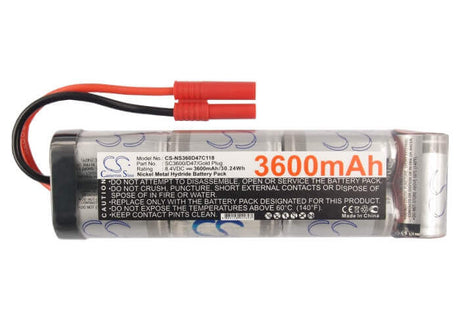 8.4V, Ni-MH, 3600mAh, Batterie pour voitures compatible Rc, Cs-ns360d47c118, Cs-ns360d47c118, 30.24Wh Voitures Cameron Sino Technology Limited (Suspendu)