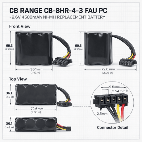 High Capacity Battery For Okuma 8hr-4/3 Fau Pc, 8hr-4/3faupc 9.6v, 4500 Mah Robotics Battery BB Generic