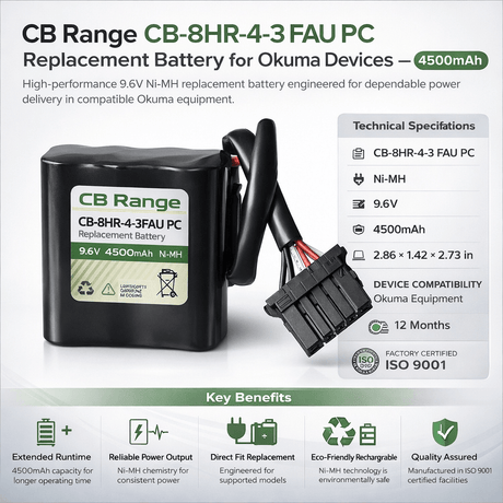 High Capacity Battery For Okuma 8hr-4/3 Fau Pc, 8hr-4/3faupc 9.6v, 4500 Mah Robotics Battery BB Generic