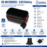 Okuma 8N1200SCK Replacement Battery 9.6V 1500mAh NiCd Robotics Battery BB Generic