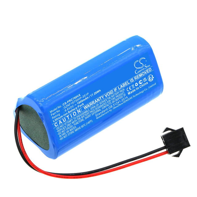 9.6V, LiFePO4, 1800mAh, Vacuum battery fits Pure Clean, Pucrcx70, 17.28Wh Vacuum Cameron Sino Technology Limited