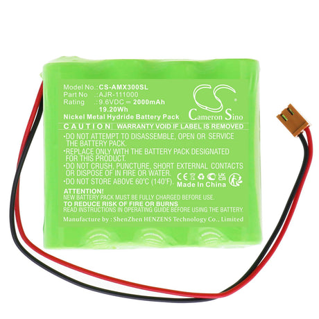9.6V, Ni-MH, 2000mAh, Time Clock battery fits Amano, Ajr-111000, Pix3000, Pix-3000, 19.2Wh Time Clock Cameron Sino Technology Limited