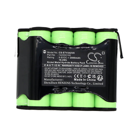 9.6V, Ni-MH, 2000mAh, Vacuum Battery fits Eta, 1423 900000, 1423 Verto Ii, 19.2Wh Vacuum Cameron Sino Technology Limited