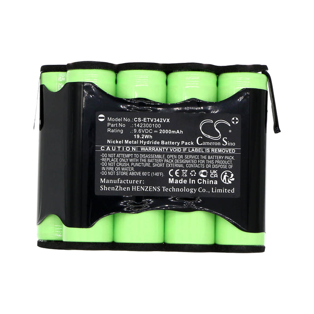 9.6V, Ni-MH, 2000mAh, Vacuum Battery fits Eta, 1423 900000, 1423 Verto Ii, 19.2Wh Vacuum Cameron Sino Technology Limited