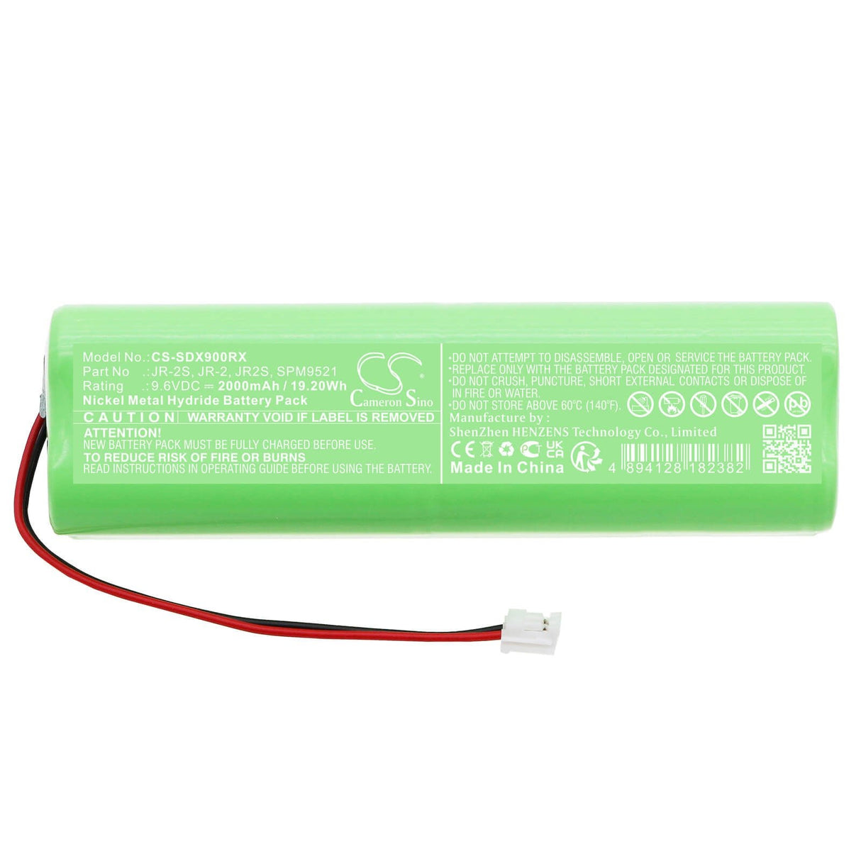 9.6v, Ni-mh, 2000mah, Remote controller battery Fits Spektrum, Dms 11x, Dx6 Transmitter, 19.20wh Remote Controller Cameron Sino Technology Limited   