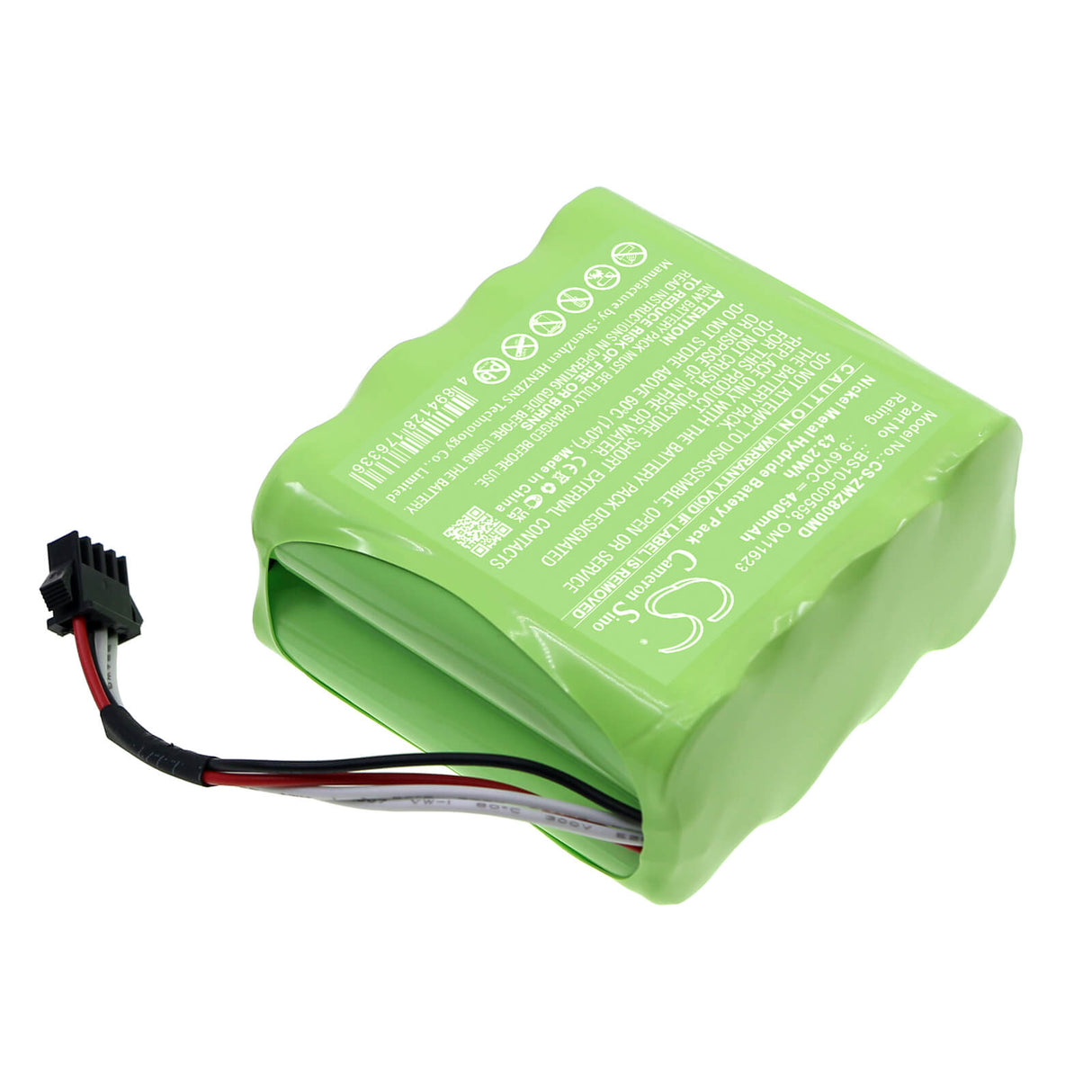 9.6V, Ni-MH, 4500mAh, Medical battery fits Zyno Medical, Bs10-000558, Z-800 Infusion Pump, 43.20Wh Medical Cameron Sino Technology Limited (Medical)