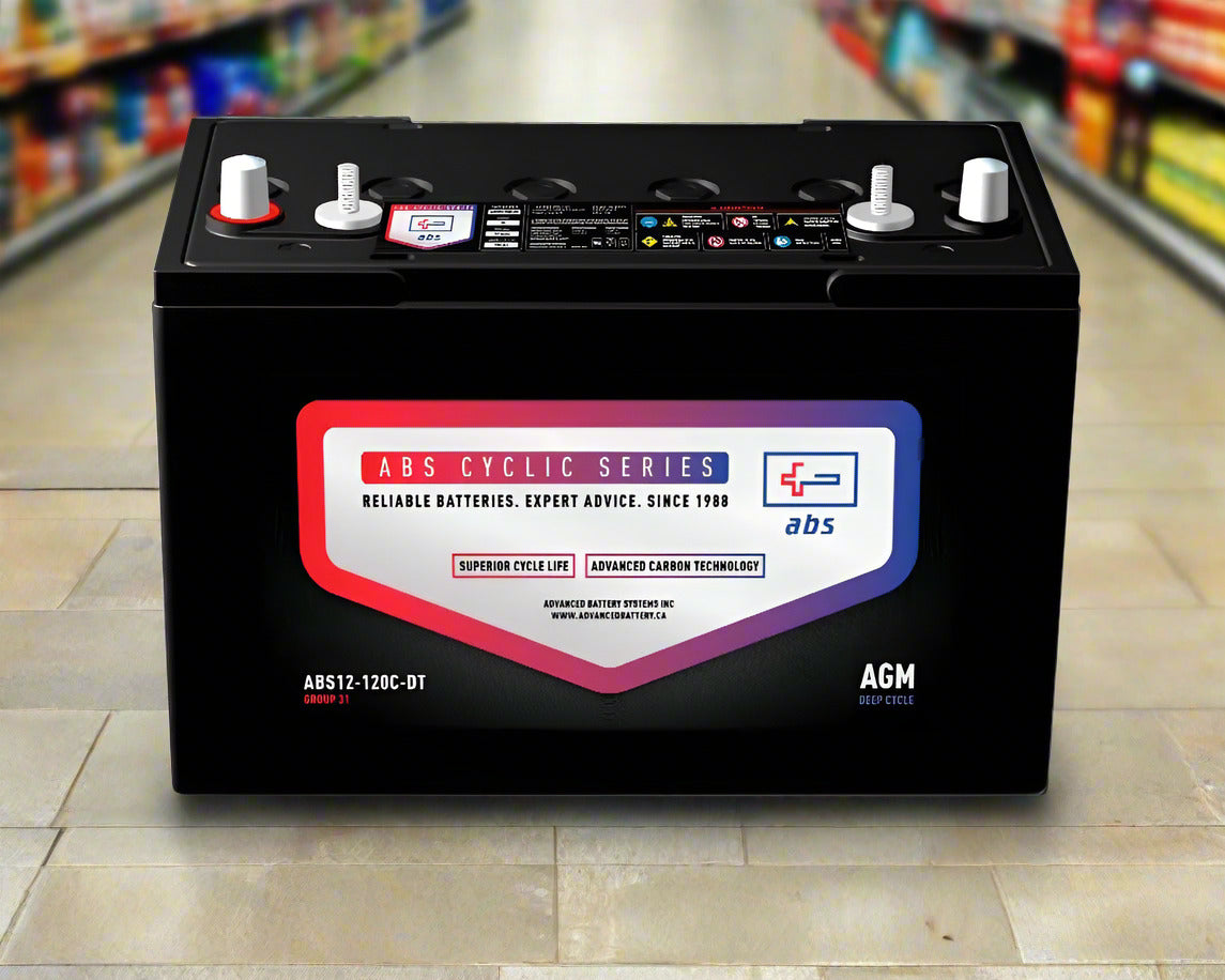12 Volt 118 Amp Hour Deep Cycle AGM battery for Floor Scrubbers & Equipment Sealed Lead Acid ABS