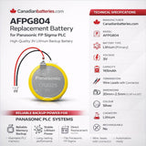 PLC Battery for Panasonic FP Sigma, FPG804, AFPG-804 3v, 165mah PLC BB Generic