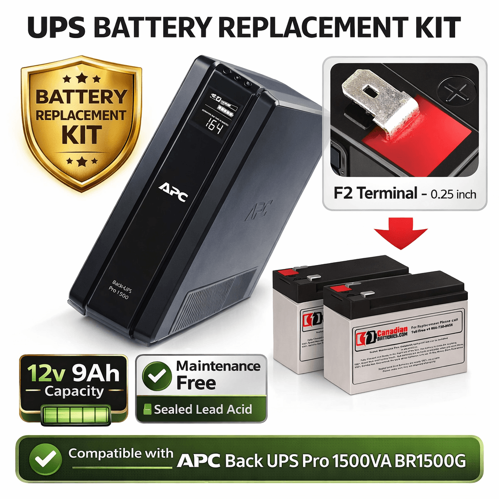 1500VA Br1500g Apc Back UPS Pro Battery - 2 X 12V 9Ah UPS Batteries CB Range