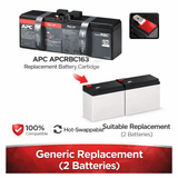 Apc APCRBC163, RBC163 Replacement Battery Cartridge 2 X 12v 9ah Backup Battery UPS Batteries CB Range