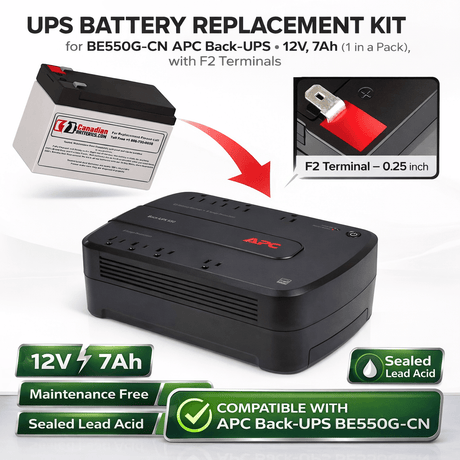 Be550g-cn Apc Back UPS Compatible Replacement Battery, 1 x 12V 7Ah UPS Batteries CB Range