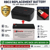UPS Battery for APC BE550G-CN Back-UPS – 12V 7Ah RBC2 Replacement UPS Batteries CB Range