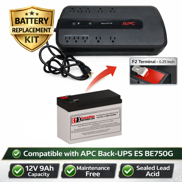 Es750 - Be750g Apc Back UPS Es Battery 12V, 9ah UPS Batteries CB Range