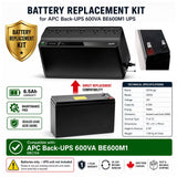 UPS Battery For APC Back-UPS 600VA BE600M1, 1 X 12v, 6.5ah - 78wh UPS Batteries CB Range