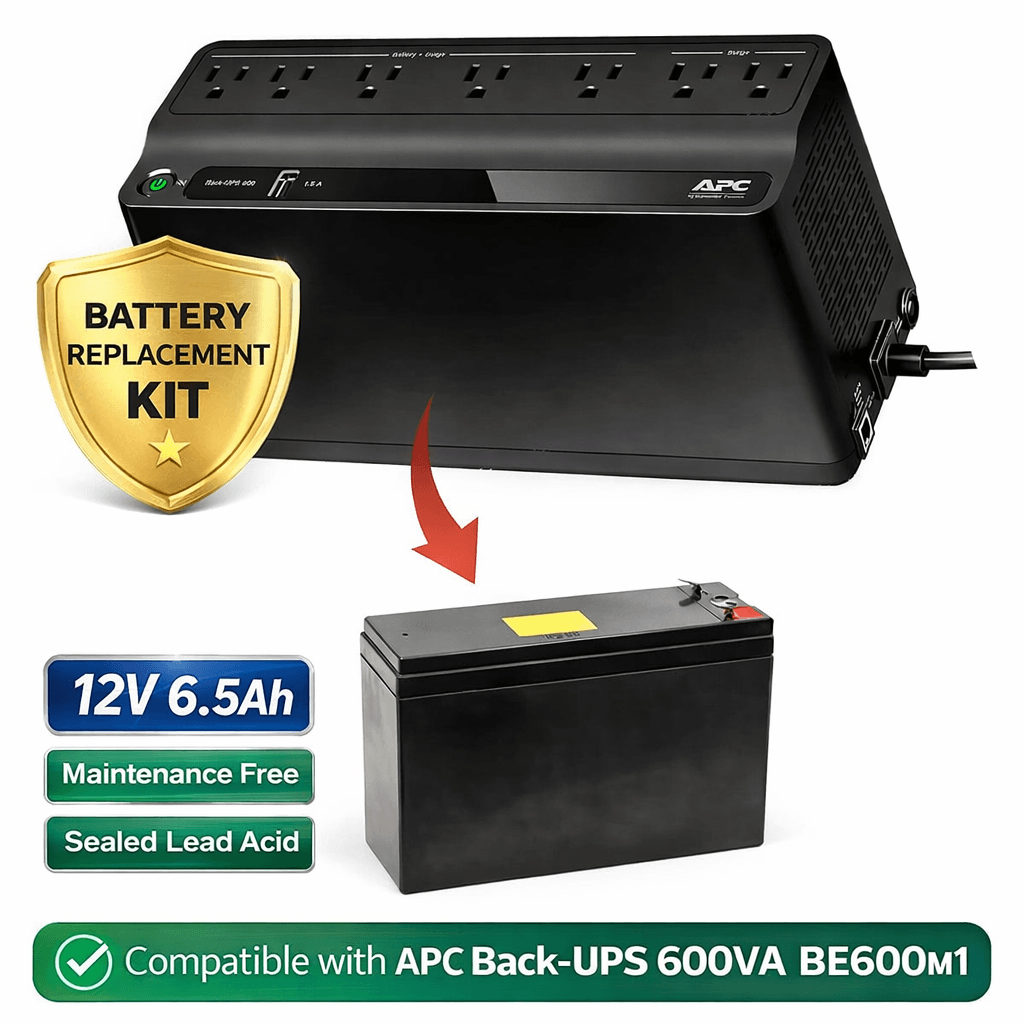 UPS Battery For APC Back-UPS 600VA BE600M1, 1 X 12v, 6.5ah - 78wh UPS Batteries CB Range
