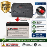 UPS Battery for APC Back-UPS ES BE500U Replacement – 12V 7Ah RBC2 AGM Battery UPS Batteries CB Range