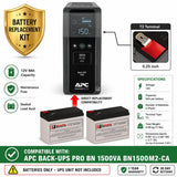 APC BN1500M2-CA UPS Battery Replacement 12V 9Ah 2-Pack UPS Batteries CB Range