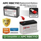 Apc Rbc110 Replacement Battery Cartridge 12V, 9ah Backup Battery UPS Batteries CB Range