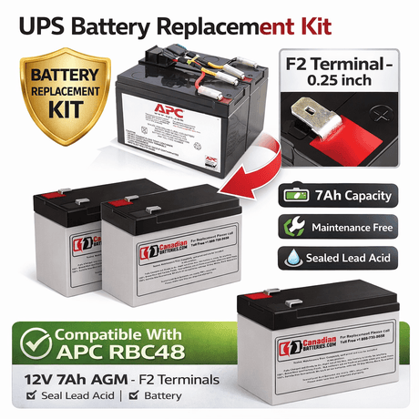 APC Rbc48 Replacement Battery Cartridge (2 X 12v 7ah Backup Batteries) UPS Batteries CB Range