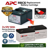 Apc Rbc6 Replacement Battery Cartridge 2 X 12 Volt 12ah Backup Batteries UPS Batteries CB Range