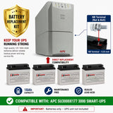 APC SU3000X177 UPS Battery Replacement RBC11 12V 18Ah 4 Pack UPS Batteries CB Range
