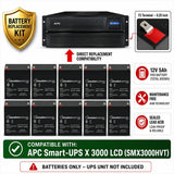 APC Smart-UPS X 3000 LCD (SMX3000HVT) Replacement 10 X 12v 5ah With F2 Terminal UPS Batteries CB Range