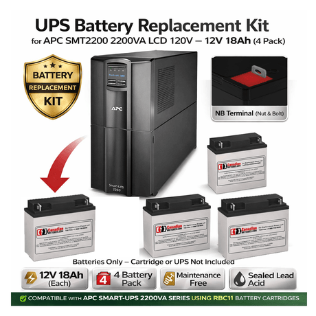 Smt2200 2200va Lcd 120v Apc Smart UPS Battery UPS Batteries CB Range