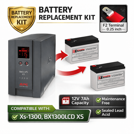 XS1300, XS-1300, BX1300lcd Xs Apc Back UPS Xs Battery 2 x 12v 7Ah UPS Batteries CB Range