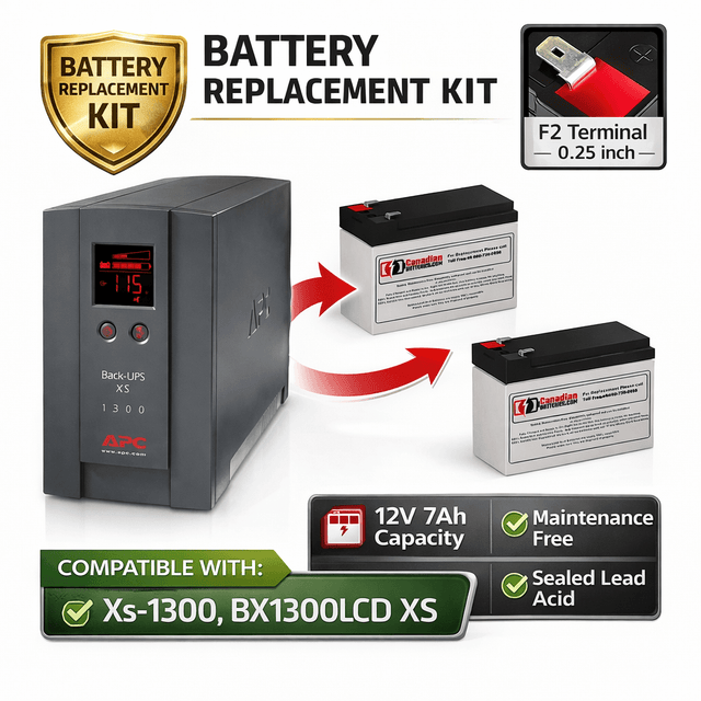 XS1300, XS-1300, BX1300lcd Xs Apc Back UPS Xs Battery 2 x 12v 7Ah UPS Batteries CB Range