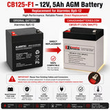 Alarmtec BP5-12 Replacement Battery 12V 5Ah AGM Sealed Lead Acid CB Generic
