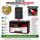 UPS Battery For Amazon Basics 400VA 255W 6 Outlet UPS ABST400, 1 X 12v, 3.6ah UPS Batteries CB Range